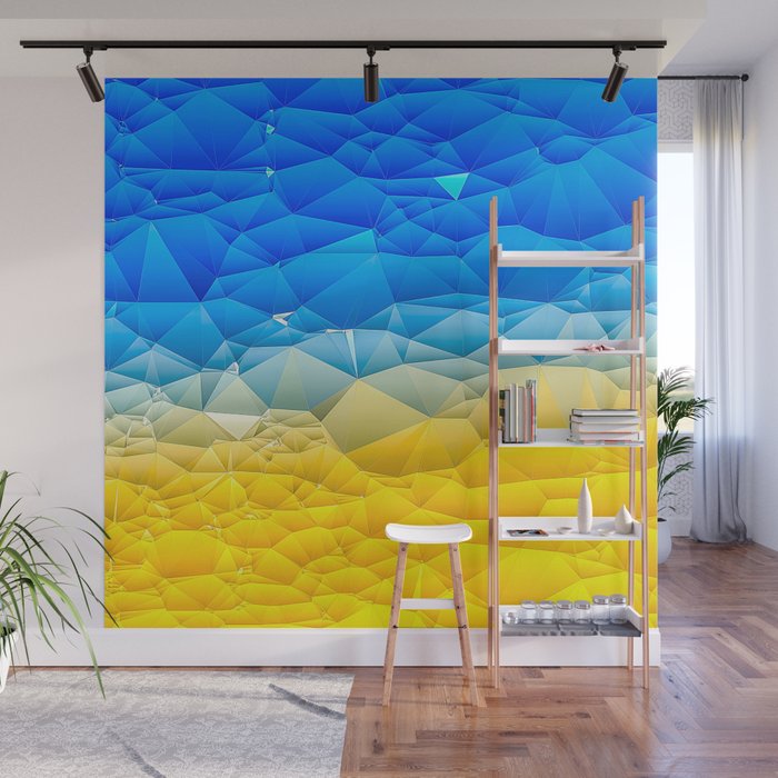 Sunshine And Blue Sky Quilted Abstract Wall Mural By