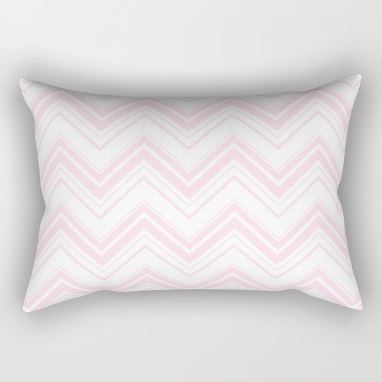 Chevron Zig Zag pattern pink on white on #Society6 Rectangular Pillow