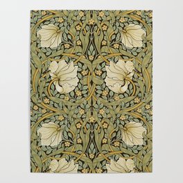 William Morris Pimpernel Art Nouveau Floral Pattern Poster