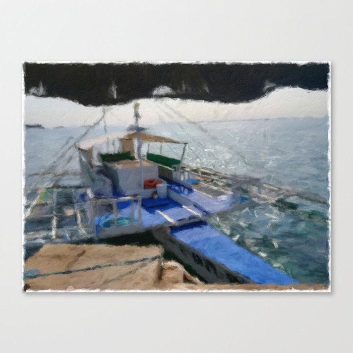 Painting Pump Boat Canvas Print By Atevern Society6