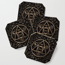 Philosopher's stone symbol and Alchemical  pattern #2 Coaster
