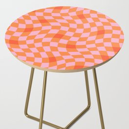Summer marmalade love gingham checker pattern Side Table