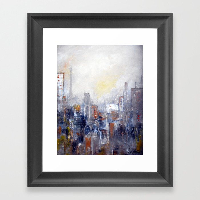 Abstract Cityscape Modern Painting Framed Art Print By Prisarts Society6