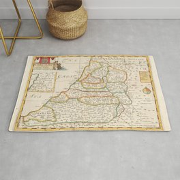 Vintage Map Print - The Land of Canaan, Divided Among the Tribes of Israel (1712) Rug