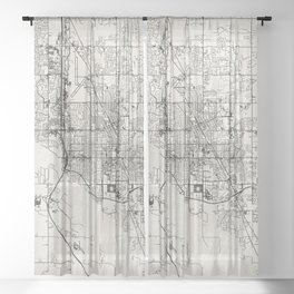 Norman USA - City Map  Sheer Curtain