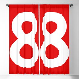 Number 8 (White & Red) Blackout Curtain