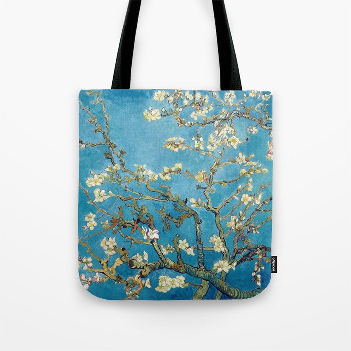 Almond Blossom Vincent Van Gogh Blue Tote Bag