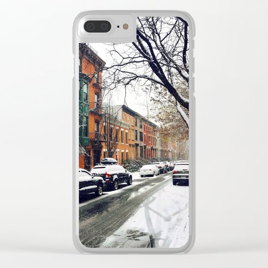Brooklyn New York City Snow Showers Clear iPhone Case