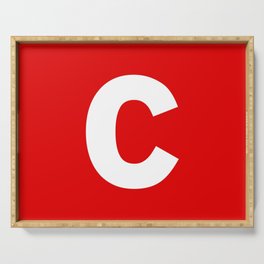 letter C (White & Red) Serving Tray