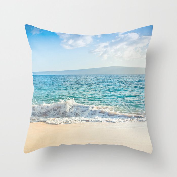 Oneloa Big Beach Makena Maui Hawaii Throw Pillow