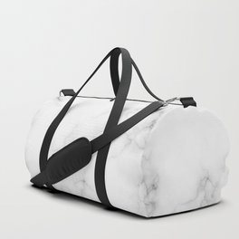 The Perfect Classic White with Grey Veins Marble Duffle Bag