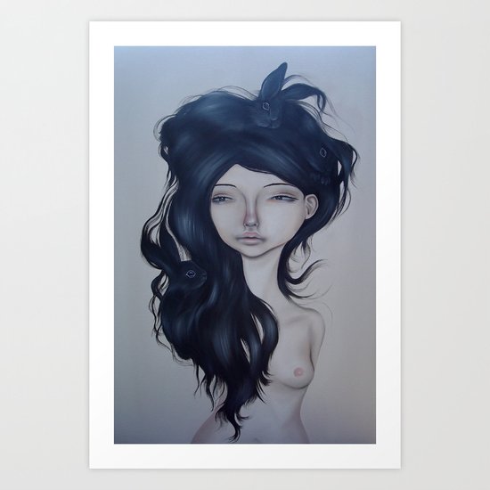 Bunny Hair Art Print