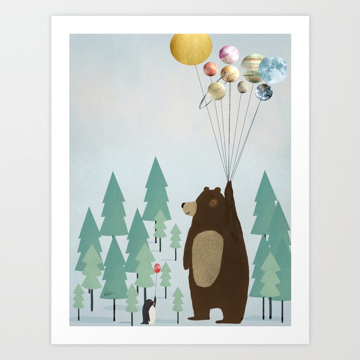 The Astrology Bear Art Print