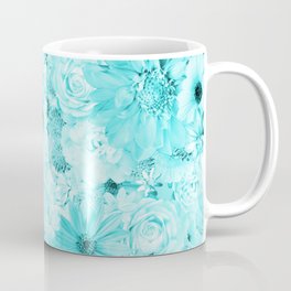 phthalo turquoise floral bouquet aesthetic cluster Mug