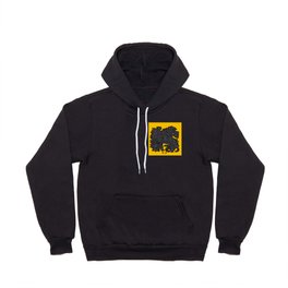 Black and White Cool Monsters Graffiti on Yellow Background Hoody