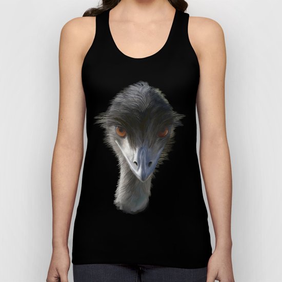 Suspicious Emu Stare, watercolor Unisex Tank Top