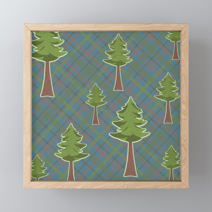 Trees on Plaid Framed Mini Art Print
