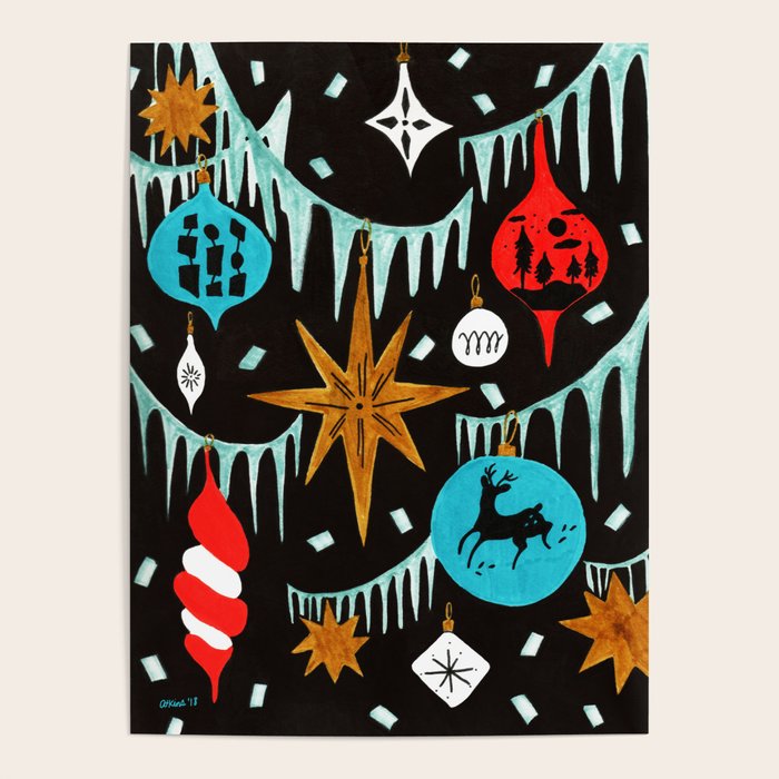 Mid Century Modern Christmas Tree Poster By Amanda Laurel Atkins Society6