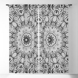 Unique, abstract floral color pattern. Seamless vintage illustration, bohemian design.  Blackout Curtain