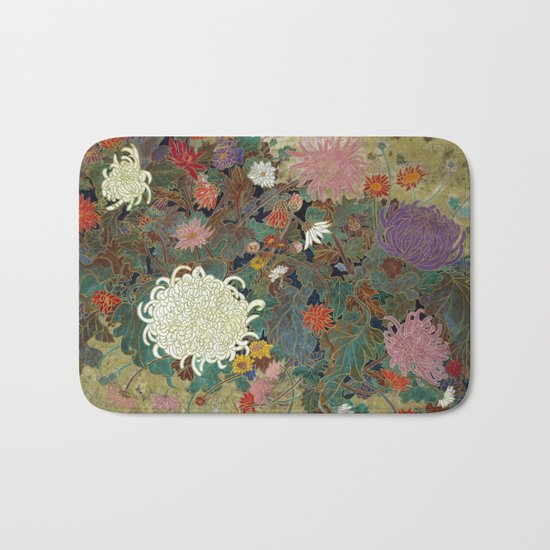 flower【Japanese painting】 Bath Mat