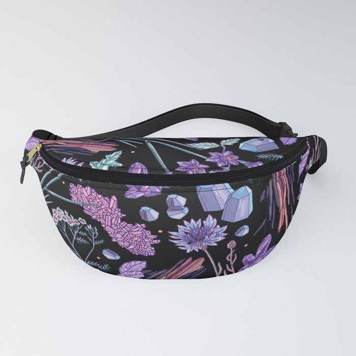 Purple flowers and jewels. Fanny Pack