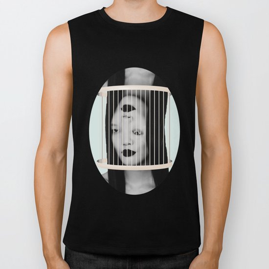 trapped in myself Biker Tank