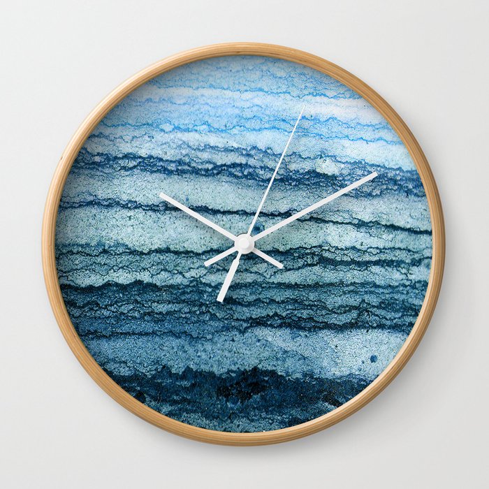 wave - blue Wall Clock