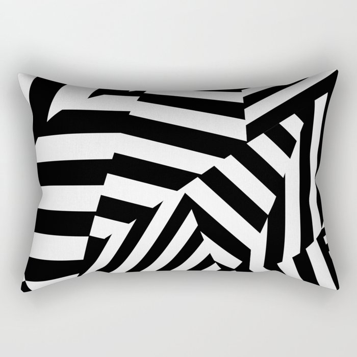RADAR/ASDIC Black and White Graphic Dazzle Camouflage Rectangular Pillow