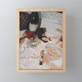 GIRLS PARTY - aesthetic glitter collage art work, weekend vibes, glamour and chick , luxury vibes. Framed Mini Art Print