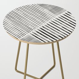 Black and White Stripes, Abstract Side Table