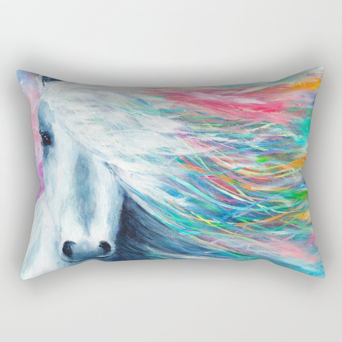 Rainbow Horse Rectangular Pillow