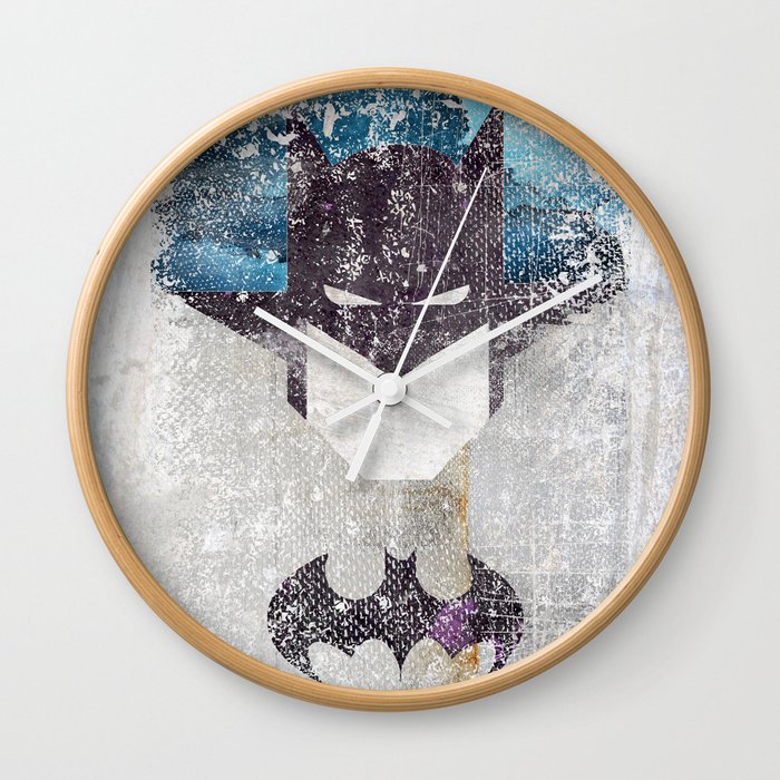 Bat grunge superhero Wall Clock