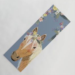 Horse with flower crown Yoga Mat