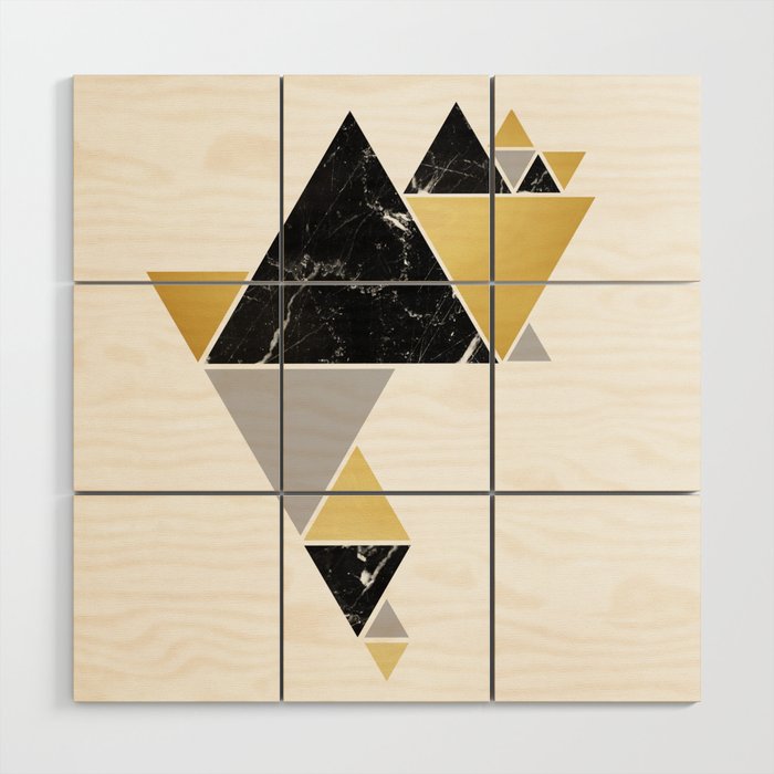 Black Triangle Party Wood Wall Art