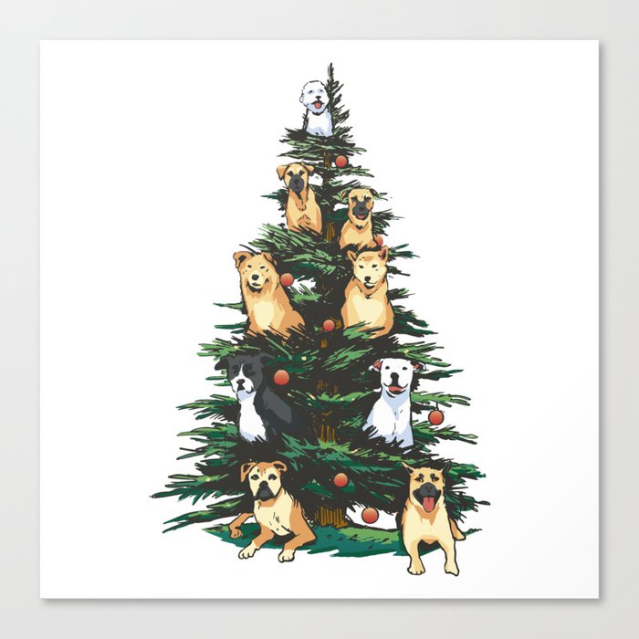 Dog Christmas Tree Canvas Print