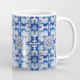 Blue Azulejo Tile Portuguese Mosaic Pattern Mug