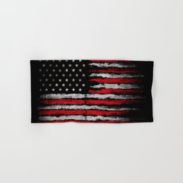 Red & white Grunge American flag Hand & Bath Towel