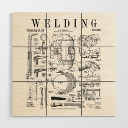 Welder Welding Mask Torch And Tools Vintage Patent Print Wood Wall Art