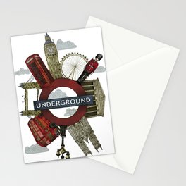 Around London digital illustration Stationery Cards