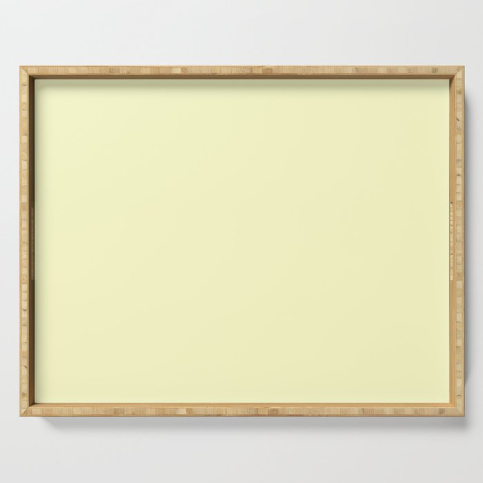 Solid Pale Yellow Cream Color Serving Tray