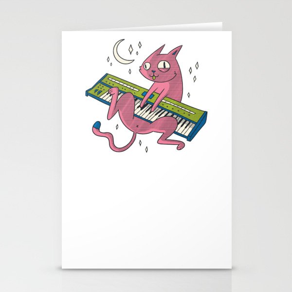 funny Cat Synth Stationery Cards