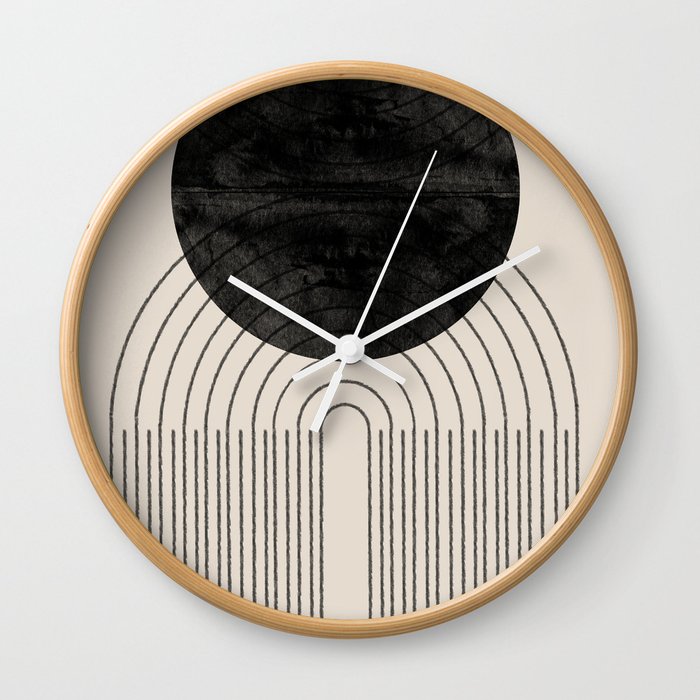 Black Geometric Arch Wall Clock