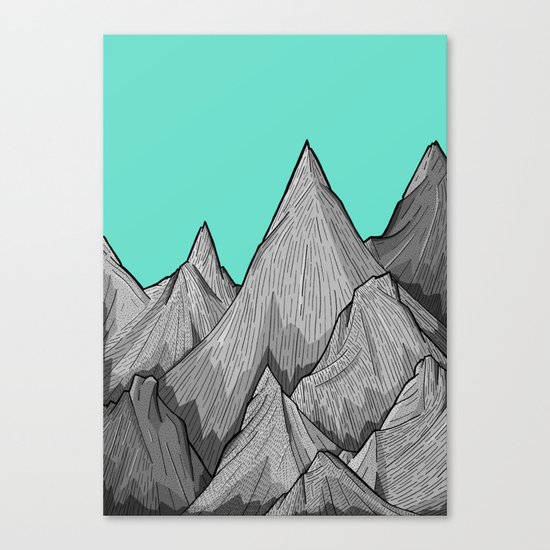 The Green Sky Over The Mountains Canvas Print