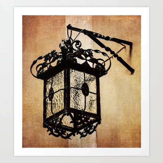 Lamp from within courtyard of St Mary the Crowned , Gibraltar Art Print