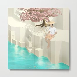 Fish boi Metal Print | Sea, Beach, Boy, Happy, Anime, Mood, Painting, Digital, Fishing, Illustration 