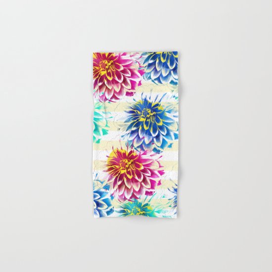 Colorful Dahlias Hand & Bath Towel