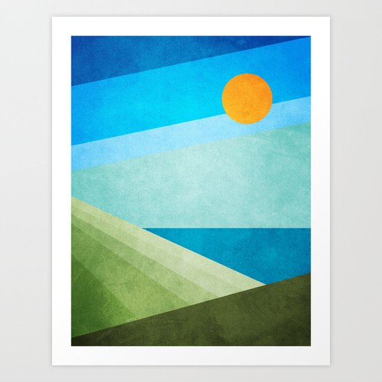 Green Fields Blue Waters Art Print