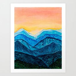 Blue Ridge Mountain Sunset Art Print