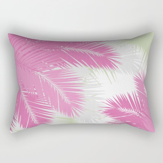 PINK TROPICAL PALM TREES Rectangular Pillow