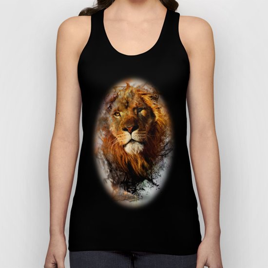 Water Color Splash Lion Unisex Tank Top